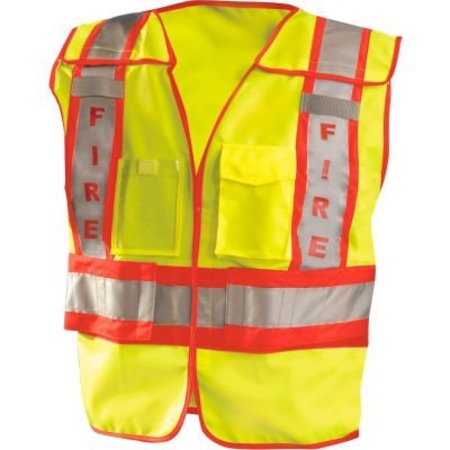 OCCUNOMIX OccuNomix Premium Solid Public Safety Fire Vest Hi-Vis Yellow, M/L, LUX-PSF-YM/L LUX-PSF-YM/L